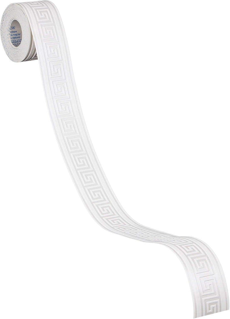 Graphic Meander Border - White - Self Adhesive