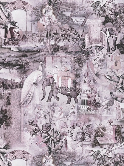 Elephant Parade – Vintage Wallpaper – Ash Grey