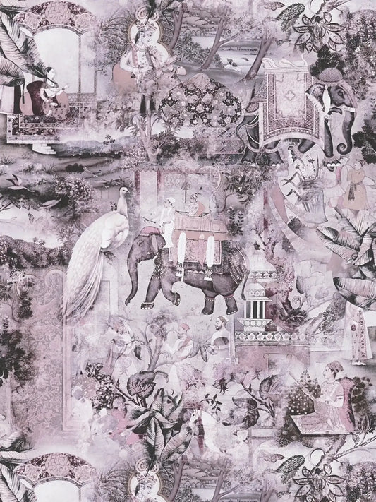 Elephant Parade – Vintage Wallpaper – Ash Grey