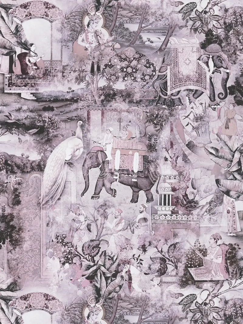 Elephant Parade – Vintage Wallpaper – Ash Grey