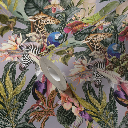 Tropical Dreams Wallpaper - Grey