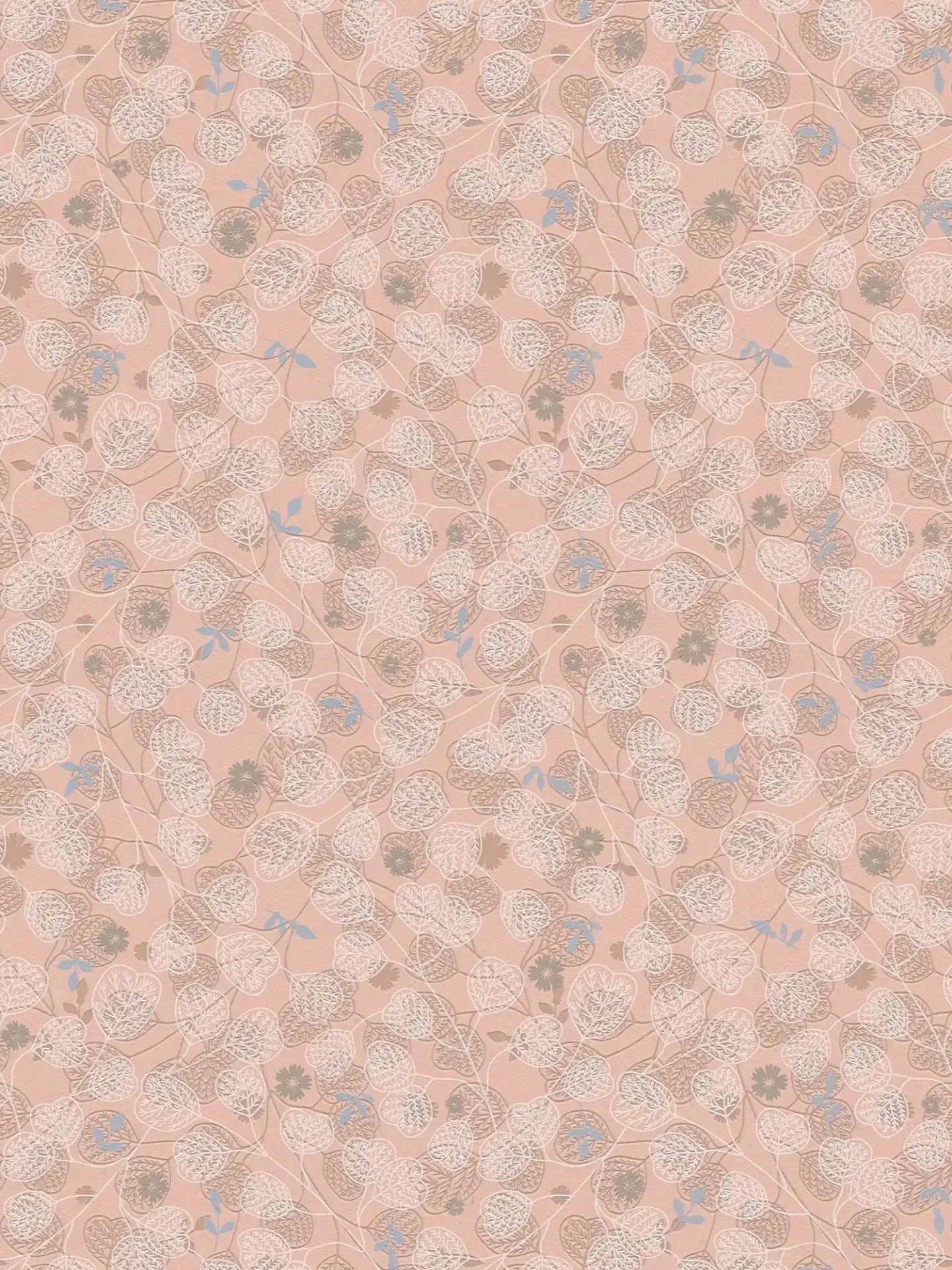 Leafy Heart - Wallpaper - Pink