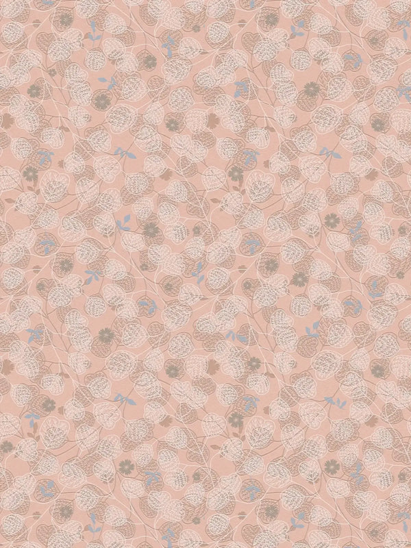 Sample - Leafy Heart - Wallpaper - Pink