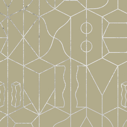 Never Ending Foil by Suzan Hijink Wallpaper - Silver Green