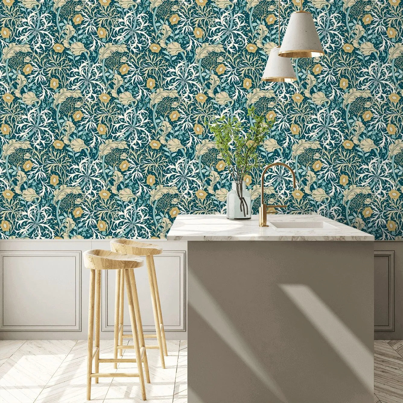 Seaweed Garden Wallpaper - Ohpopsi - Petrol