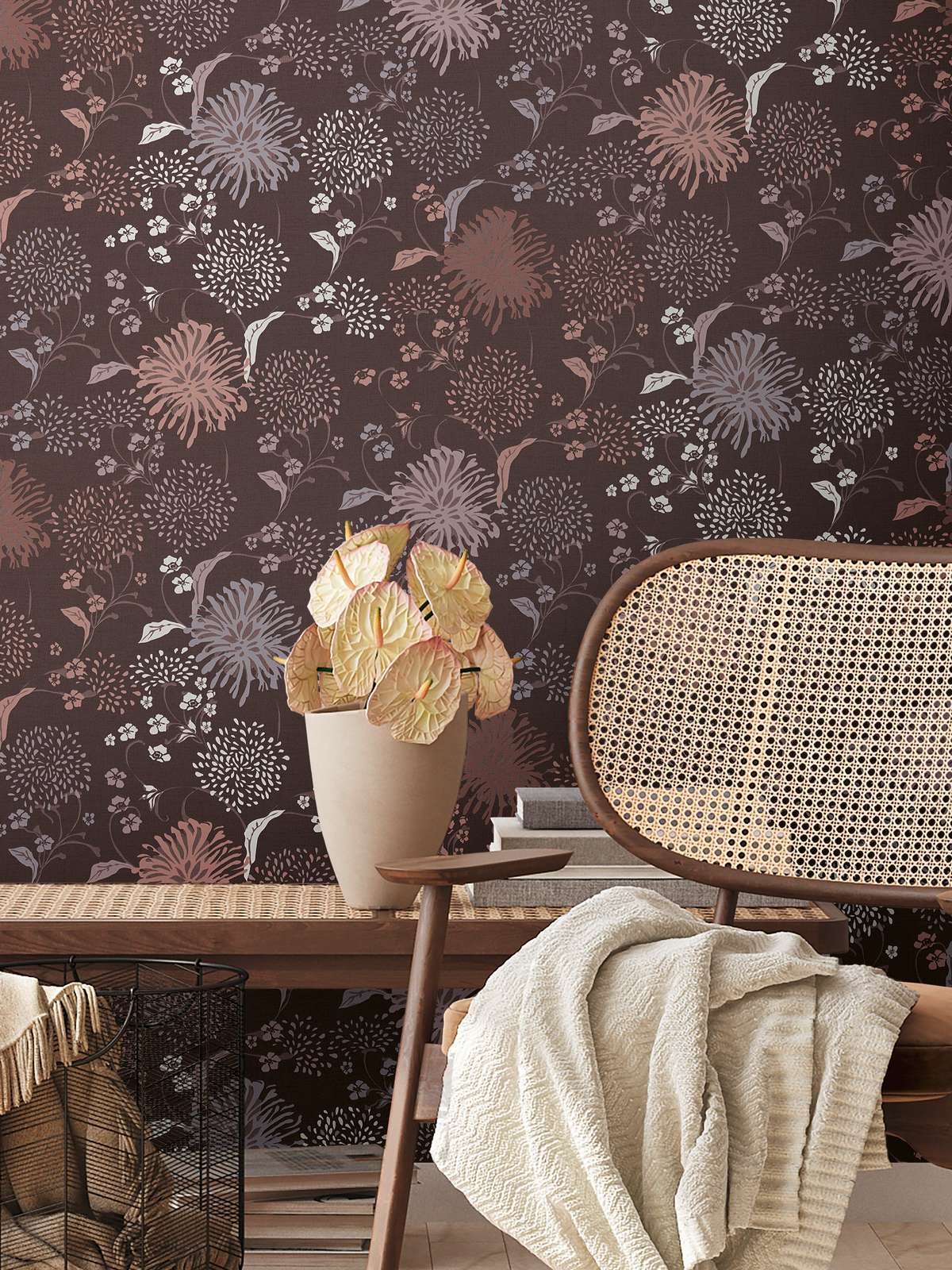 Bloom Wallpaper - House of Turnowsky - Brown/Pink