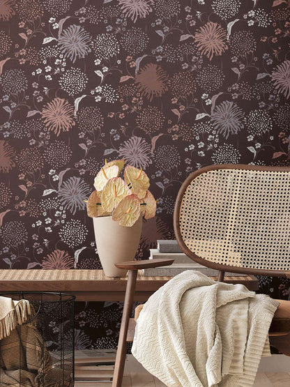 Bloom Wallpaper - House of Turnowsky - Brown/Pink