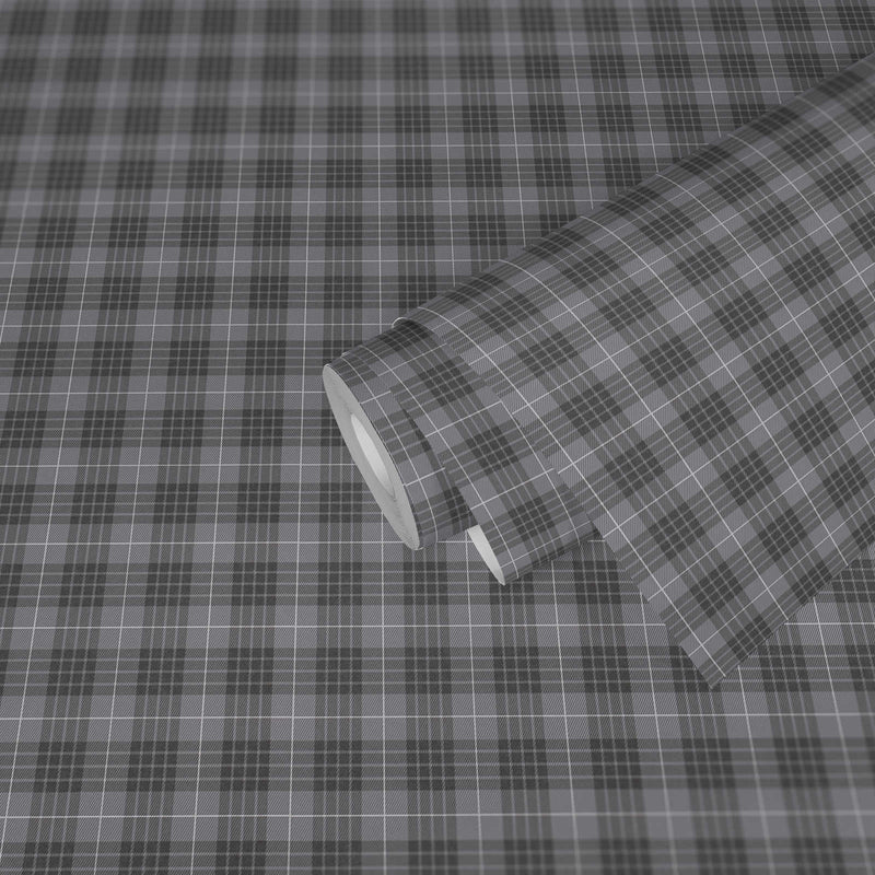 Sample - Tartan The Wallpaper - Mid Grey