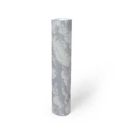 Cloudy Cloud Wallpaper - Grey