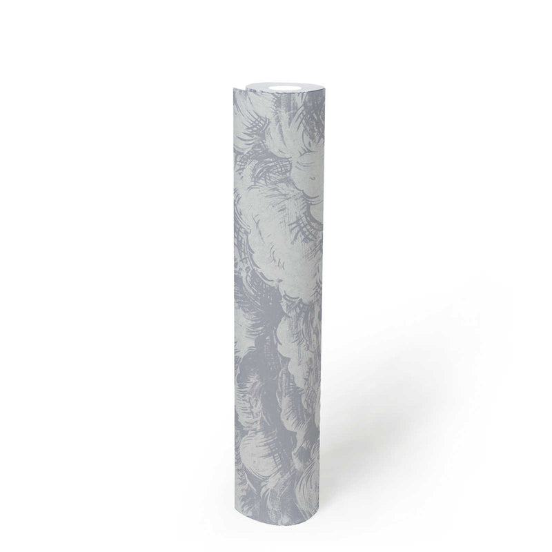 Cloudy Cloud Wallpaper - Grey