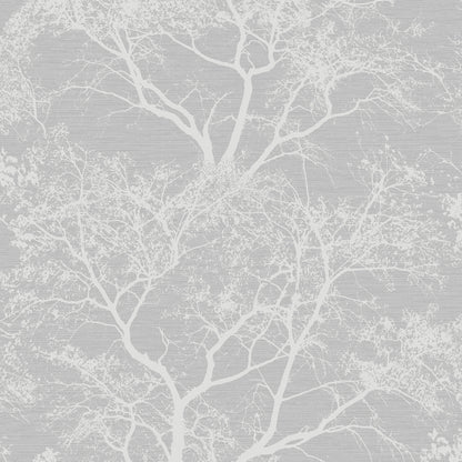 Whispering Tree Wallpaper - Grey Glitter