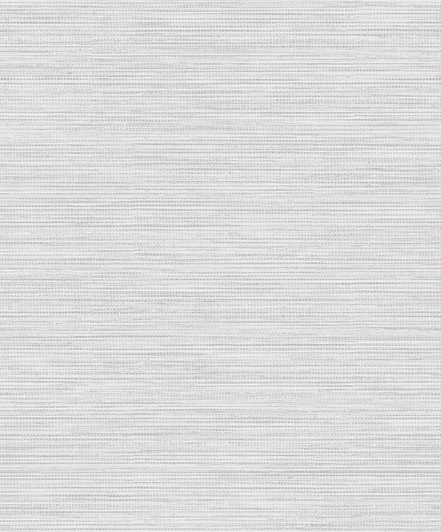 Sample - Bambara Vinyl Grasscloth Wallpaper - White Plain
