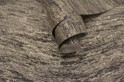 Nexus - Distressed Metallic Wave Wallpaper - Charcoal - LAST ROLL