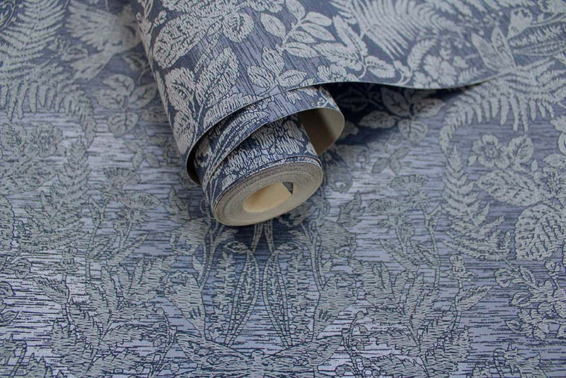 Loxley - Floral Tapestry Wallpaper - Navy- Discontinuing