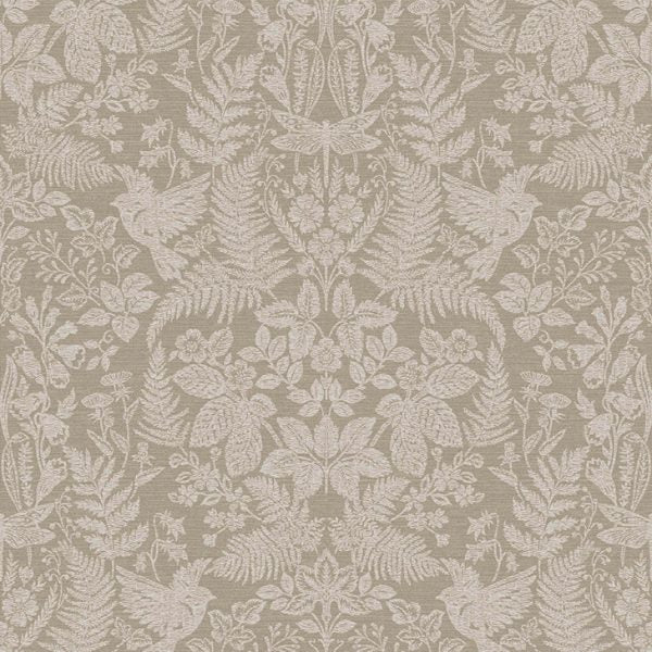 Sample - Loxley - Floral Tapestry Wallpaper - Taupe- Discontinuing