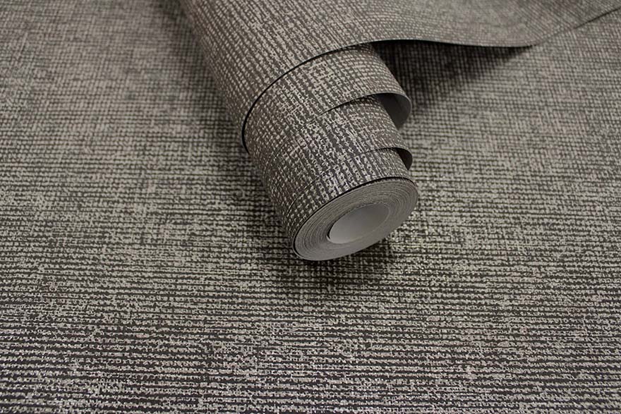 Lulea - Textured Wallpaper - Charcoal - 4 Left