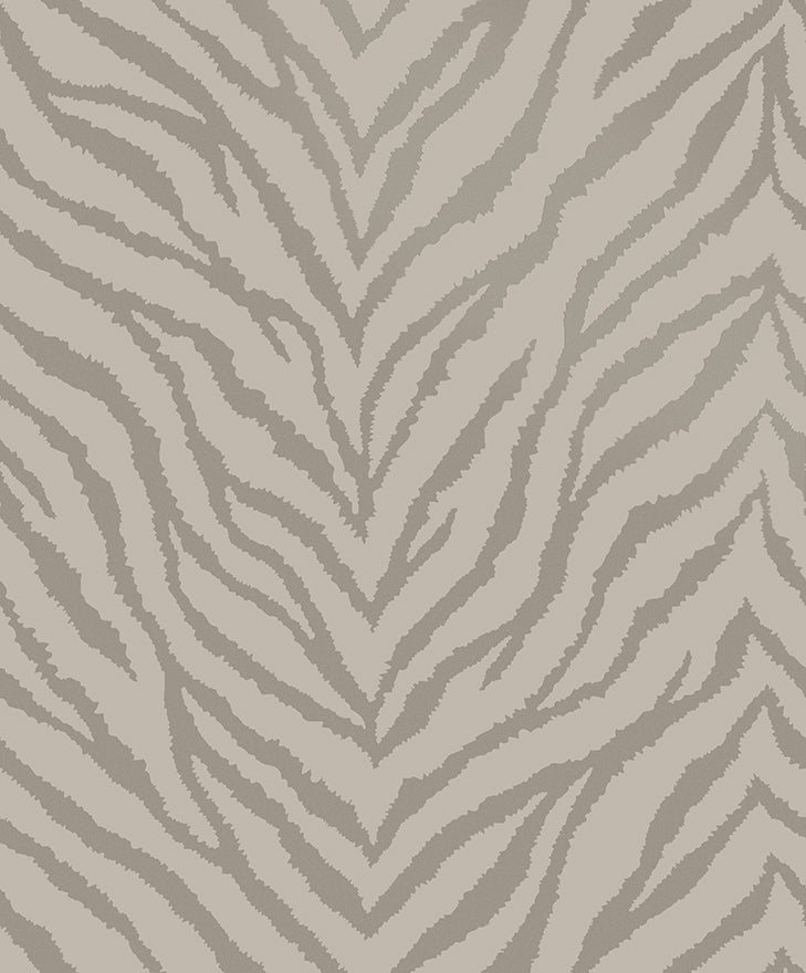 Zahara - Tiger Print Wallpaper - Taupe