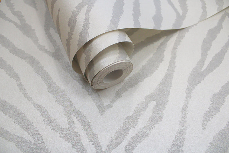 Zahara - Tiger Print Wallpaper - Dove