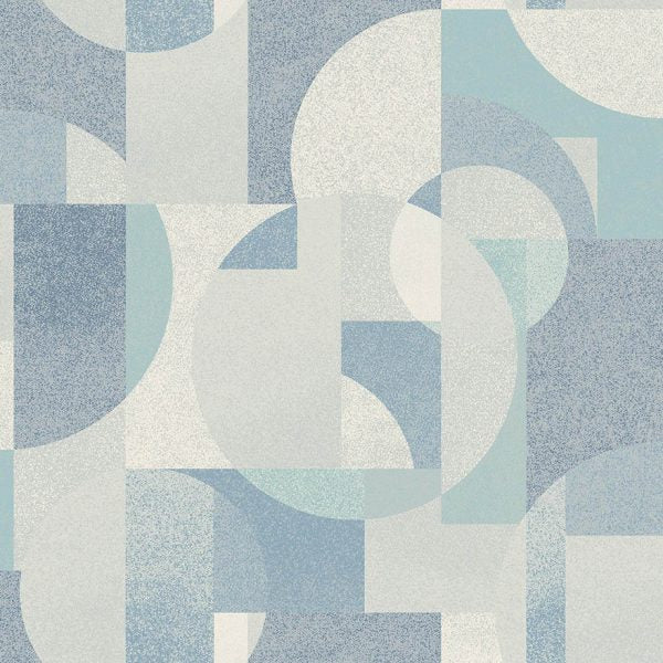 Venn - Mid-Century Geometric Wallpaper - Blue