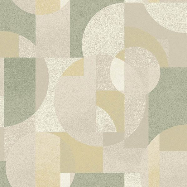 Venn - Mid-Century Geometric Wallpaper - Green- Discontinuing