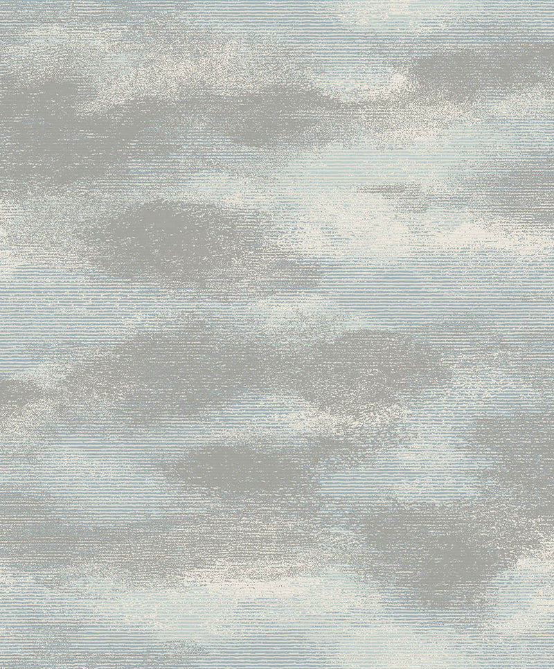 Sample - Stratus - Metallic Cloud Wallpaper - Blue- Discontinuing