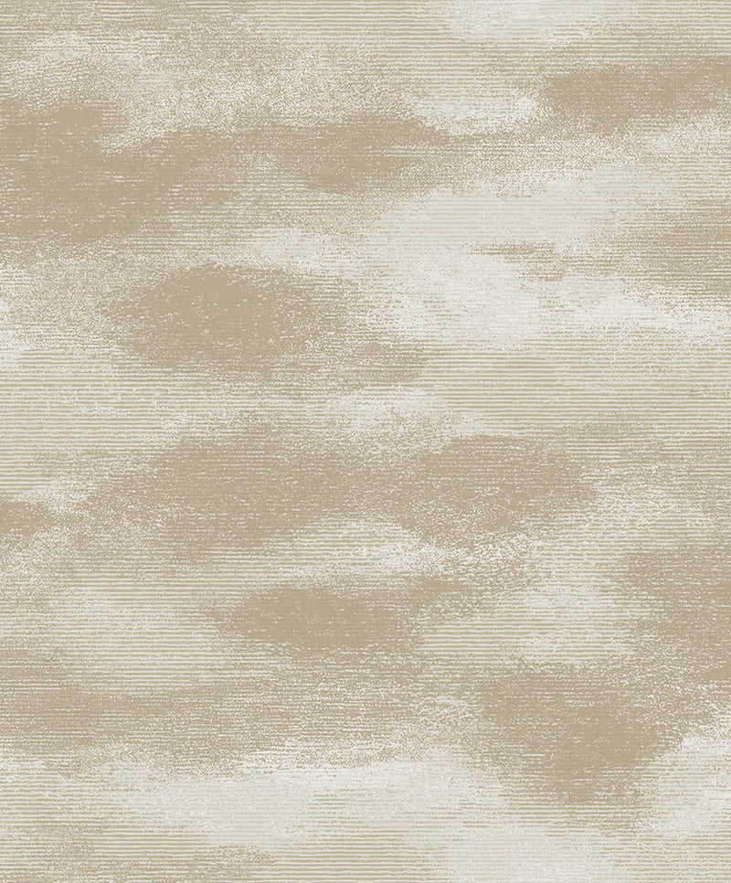 Stratus - Metallic Cloud Wallpaper - Beige