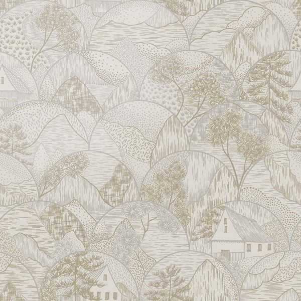 Teshio -Asian metallic wallpaper - Dove