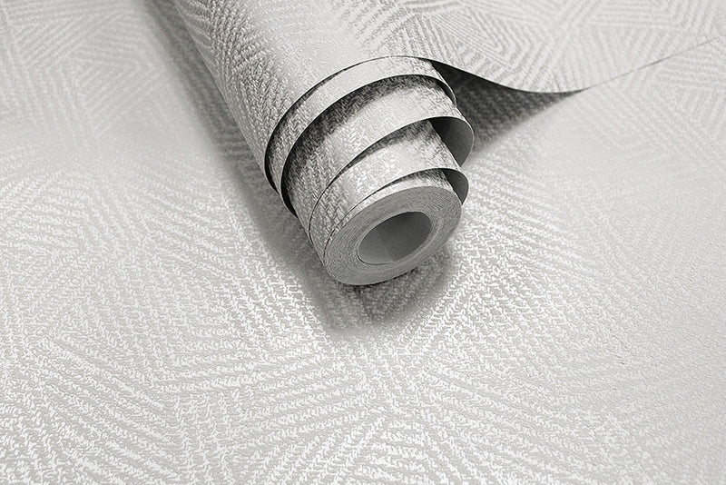 Atakora - geometric metallic wallpaper - Dove
