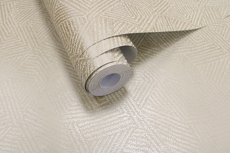 Atakora - Geometric Metallic Wallpaper - Cream - Discontinuing