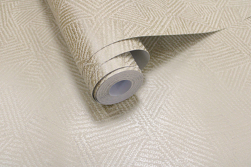 Atakora - geometric metallic wallpaper - Cream