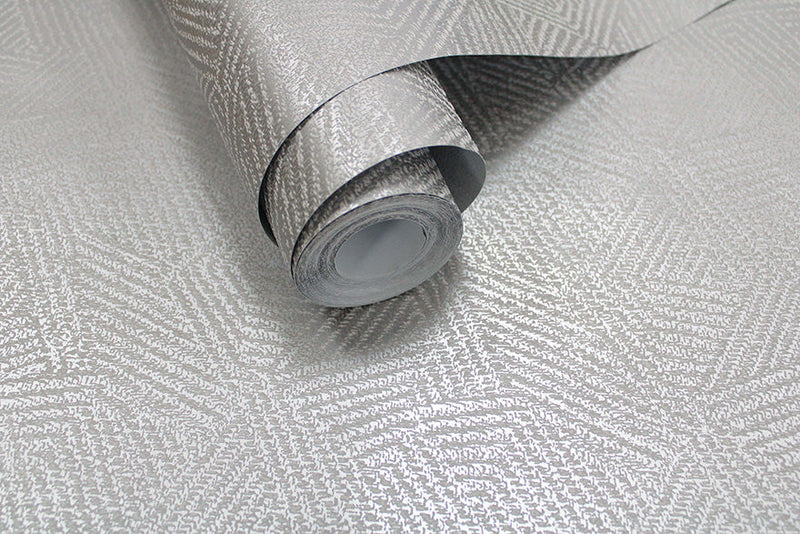 Atakora - geometric metallic wallpaper - Grey
