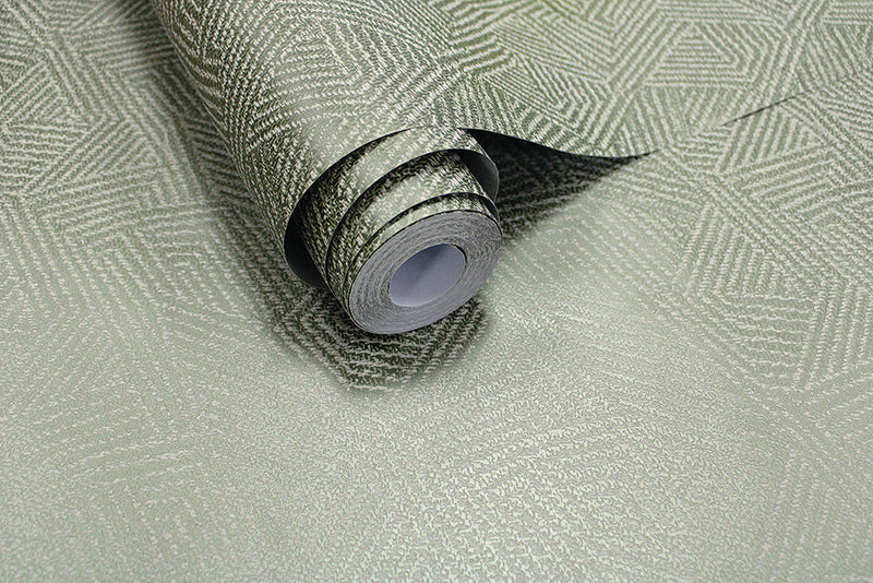 Atakora - geometric metallic wallpaper - Green