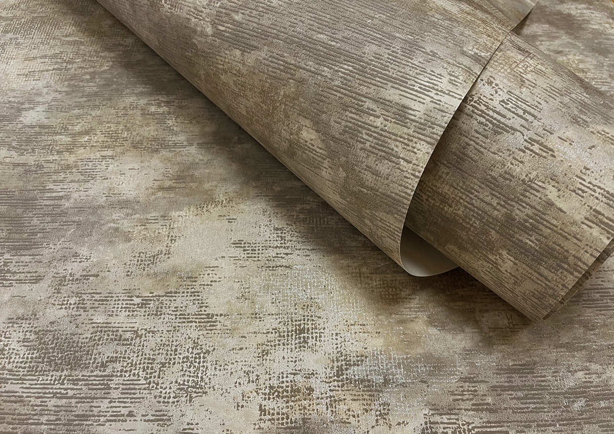 Ozbek - Distressed Elements Wallpaper - Taupe - Discontinuing