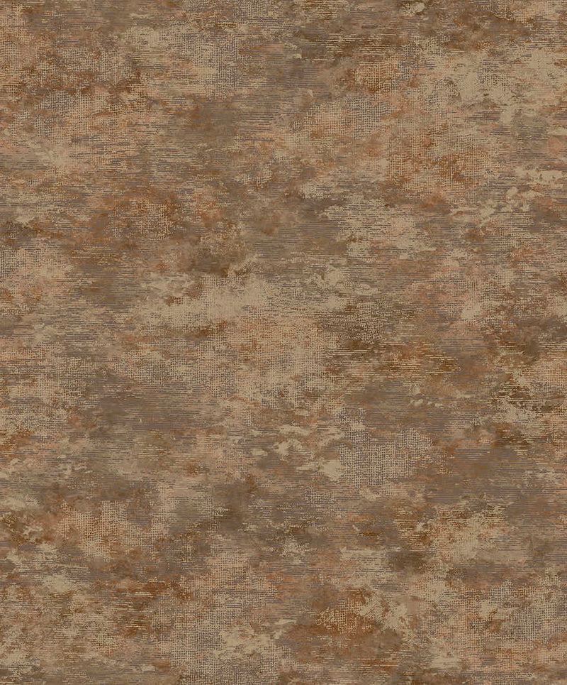 Sample - Ozbek - Distressed Elements Wallpaper - Burnt Orange