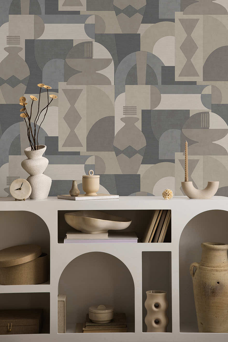 Khalili - Bazaar Geometric Wallpaper - Beige/Cream - Discontinuing