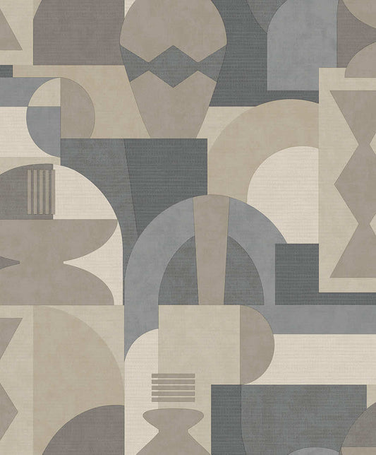 Khalili - Bazaar Geometric Wallpaper - Beige/Cream - Discontinuing