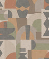 Khalili - Bazaar Geometric Wallpaper - Khaki/Orange - Discontinuing