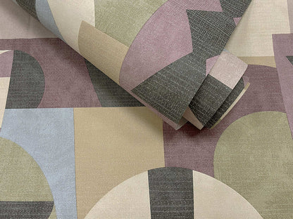 Khalili - Bazaar Geometric Wallpaper - Maroon/Beige - Discontinuing