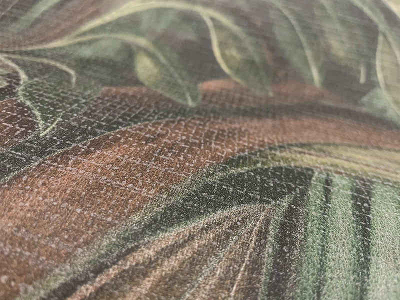 Raffia - Palm Leaf Wallpaper - Emerald Green