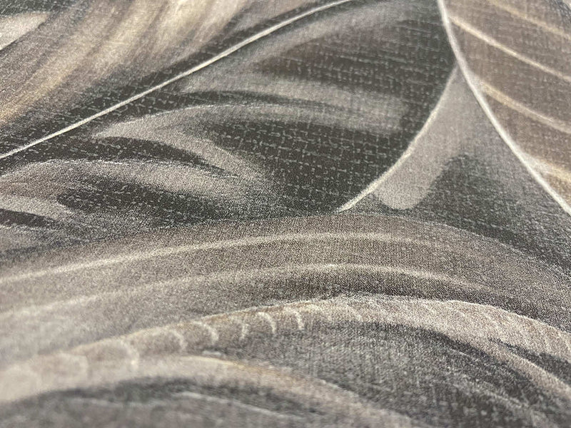 Raffia - Palm Leaf Wallpaper - Charcoal
