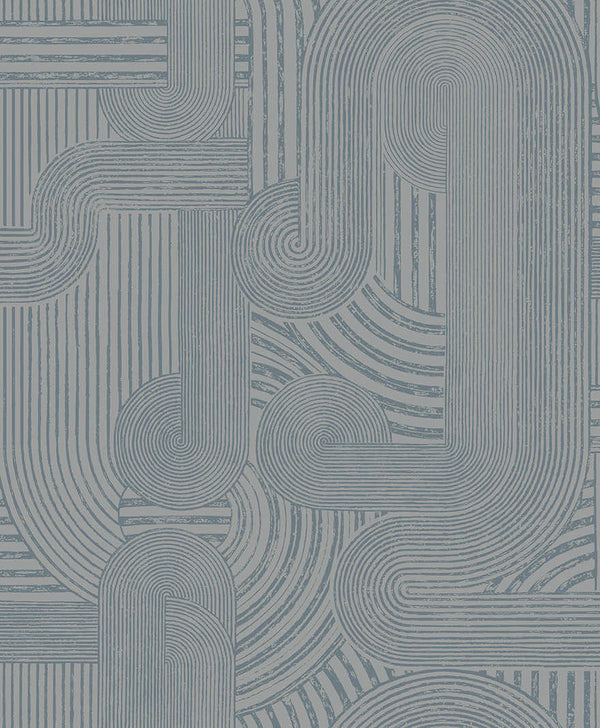 Sample - Macramé - Boho Geo Wallpaper - Blue