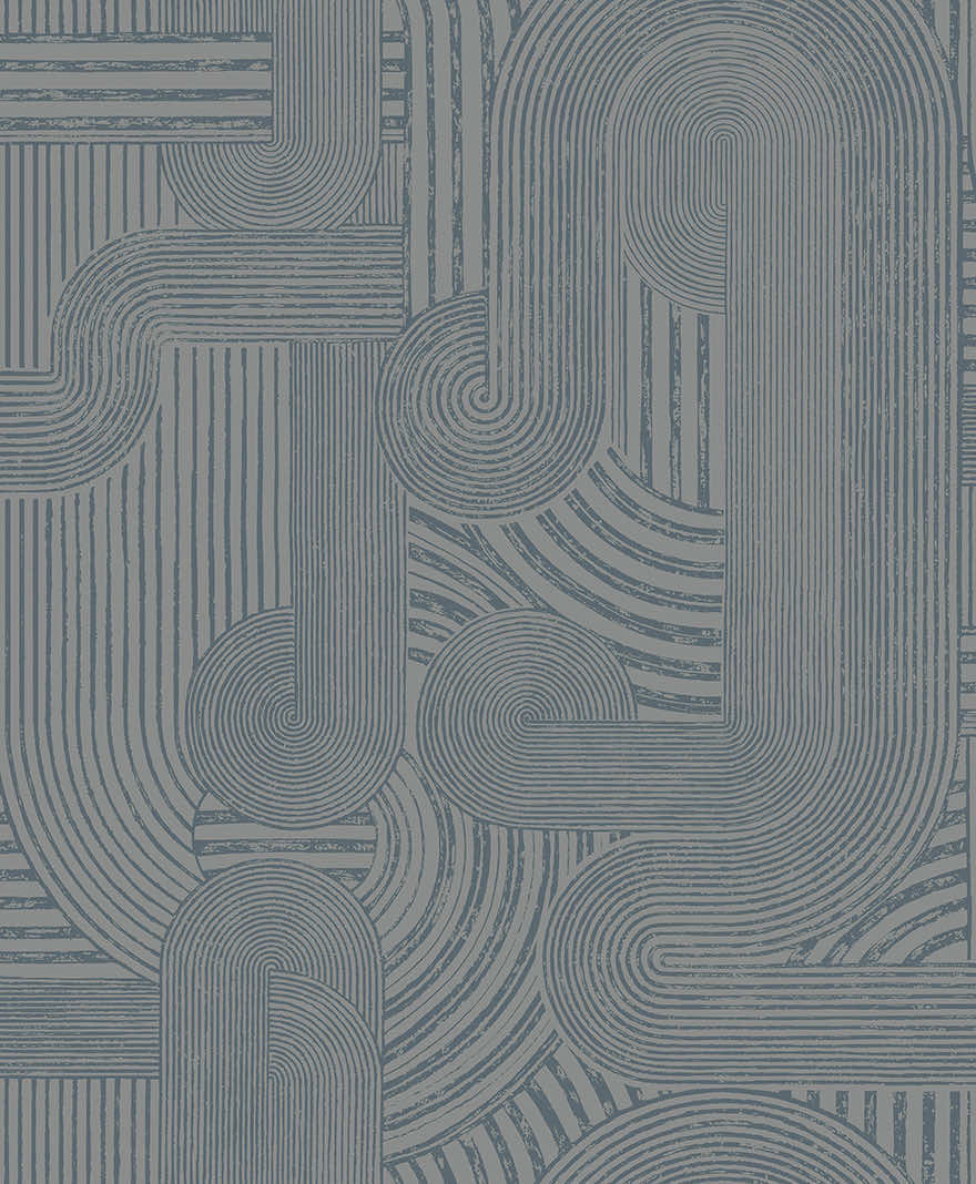 Macramé - Boho Geo Wallpaper - Blue - Discontinuing