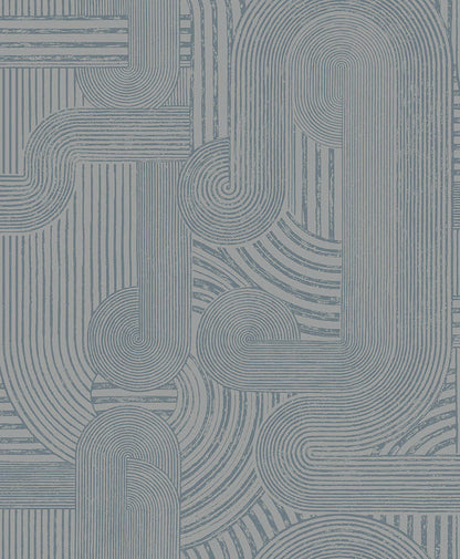 Macramé - Boho Geo Wallpaper - Blue - Discontinuing