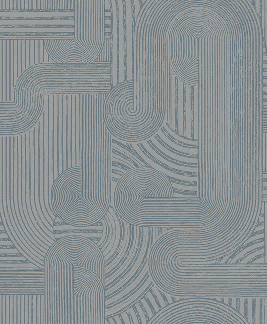 Macramé - Boho Geo Wallpaper - Blue - Discontinuing