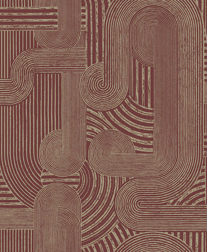 Macramé - Boho Geo Wallpaper - Maroon