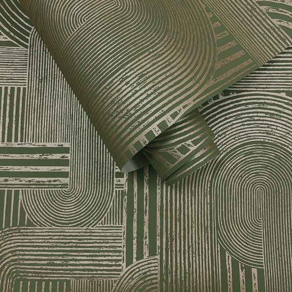 Macramé - Boho Geo Wallpaper - Khaki