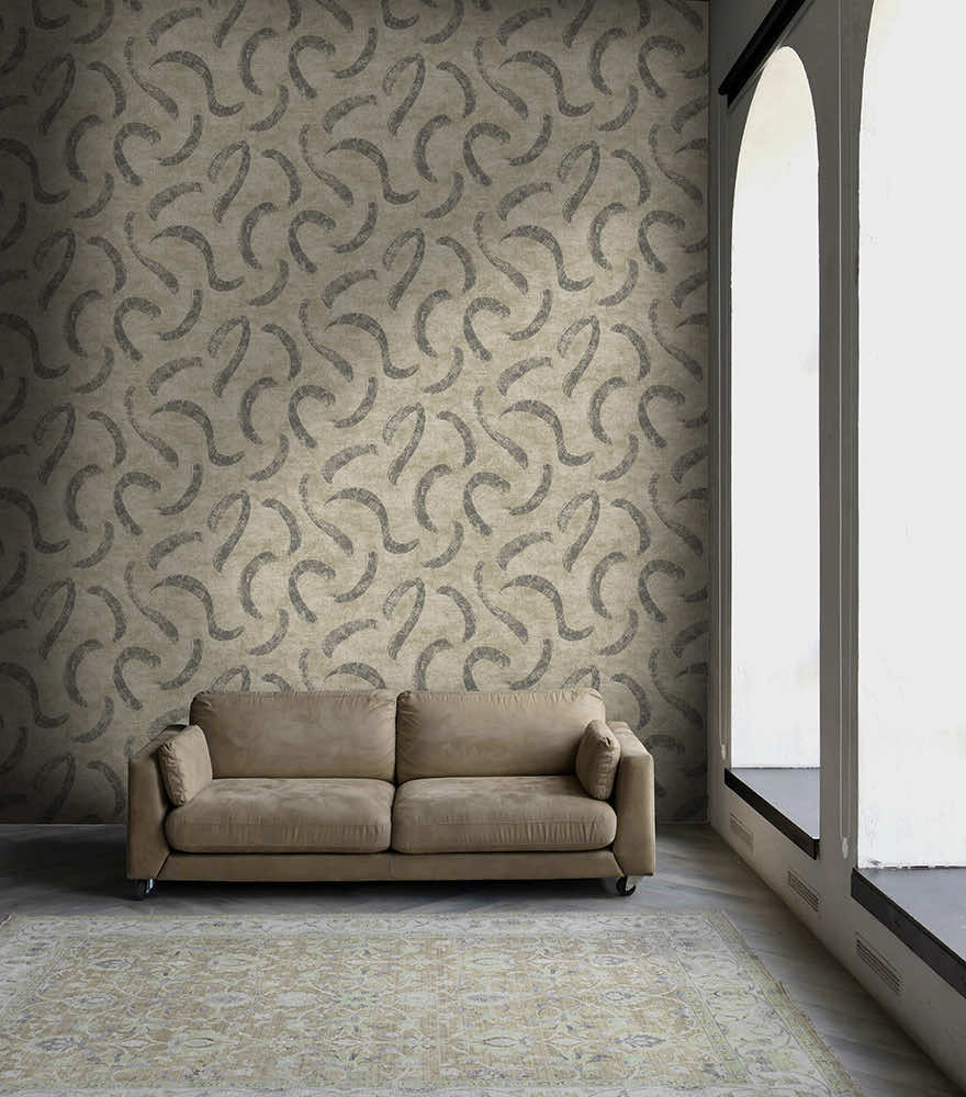 Sirocco Linen & Noir wallpaper