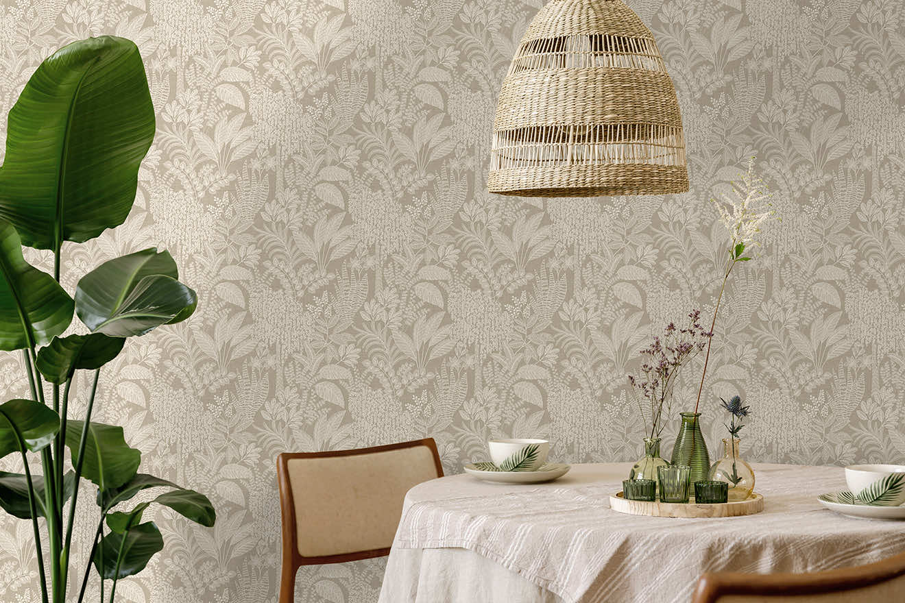 Oasis Wallpaper - Taupe