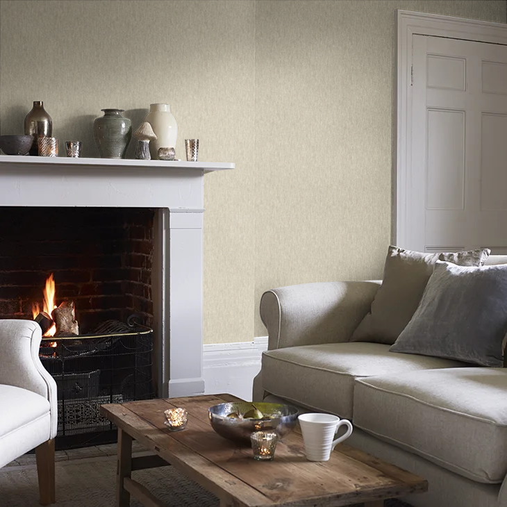 Textura Metallic Wallpaper - Cream