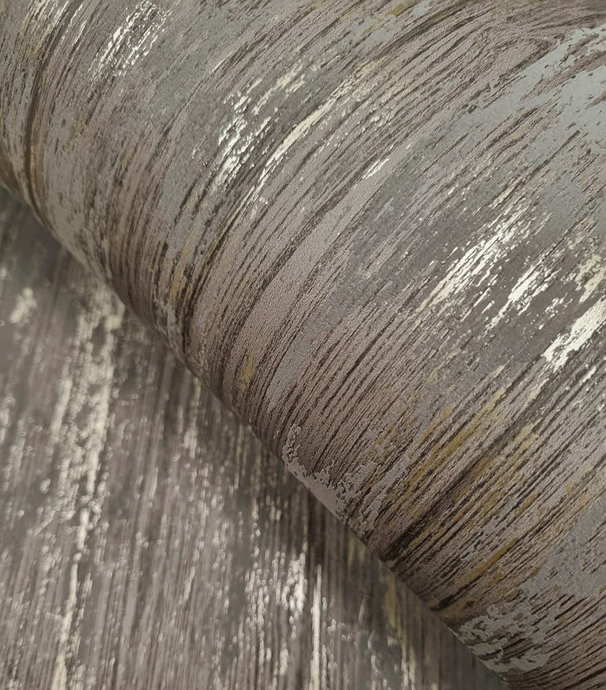 Sapele Wood Panels Wallpaper - Charcoal